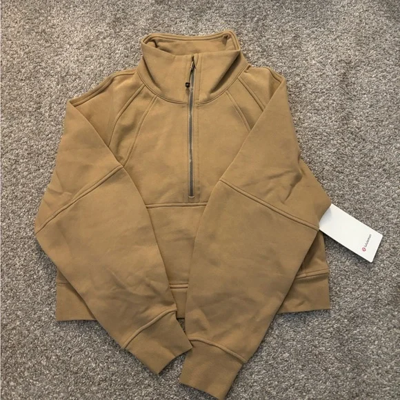 Lululemon Scuba Oversized Funnel-Neck Half Zip - Filbert Tan - Picture 3 of 6
